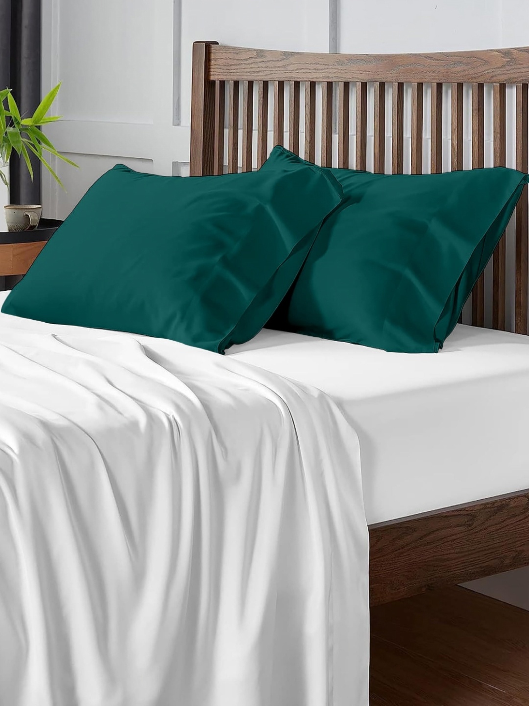 

Sleepino Teal 6 Pieces Solid Pure Cotton Rectangle Pillow Covers