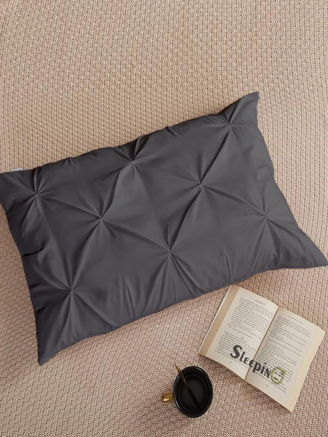 

Sleepino Grey 4 Pieces Solid Linen Rectangle Pillow Covers