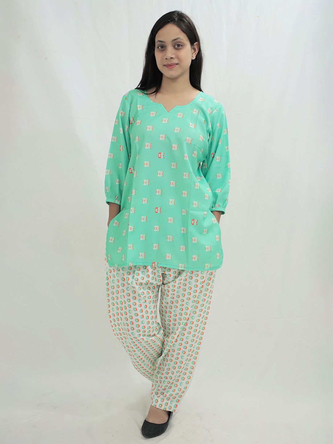 

TILISM Printed Pure Cotton Tunic with Dhoti Pants, White