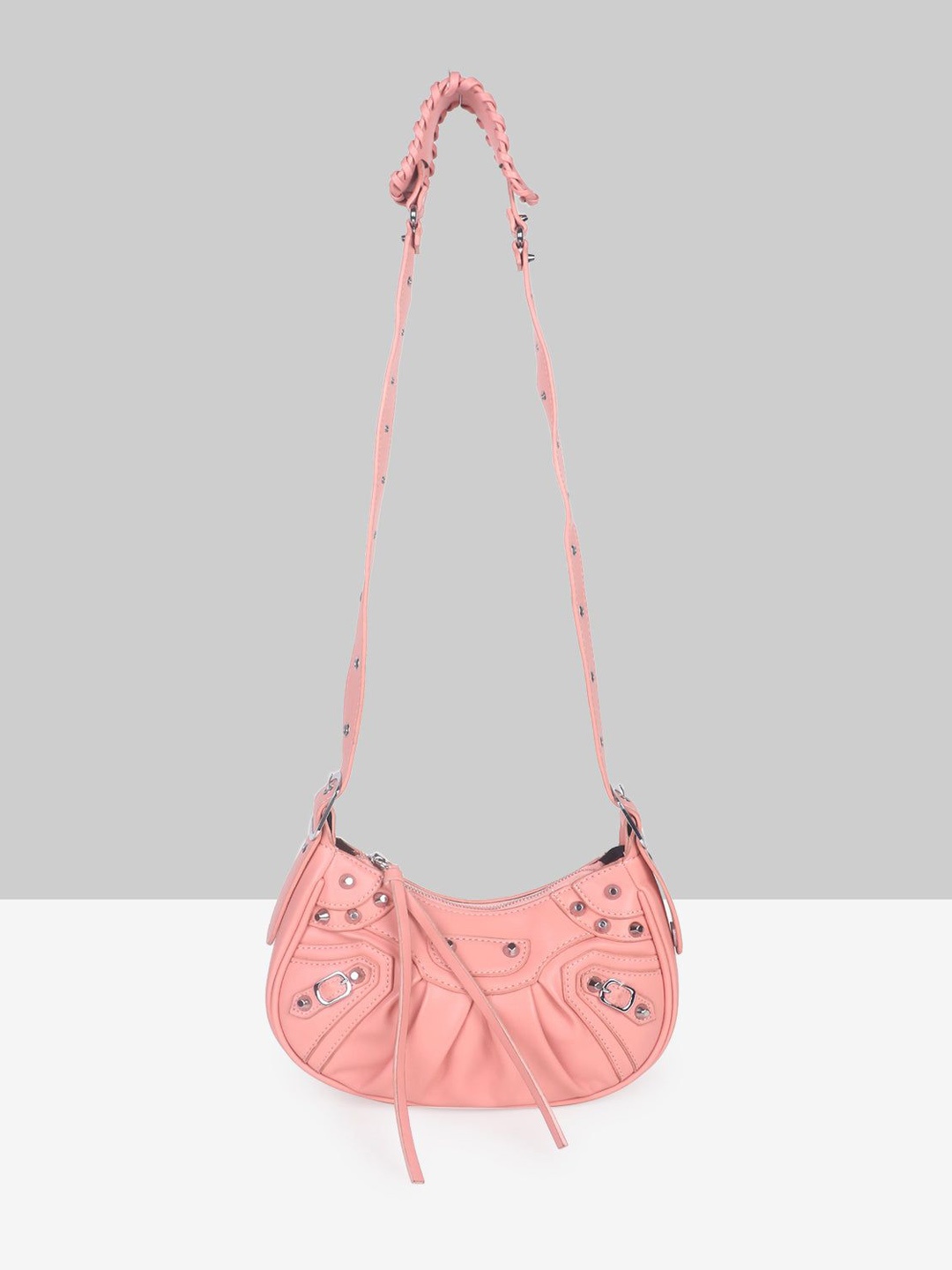 

Filauri Women Solid Half Moon Sling Bag, Peach