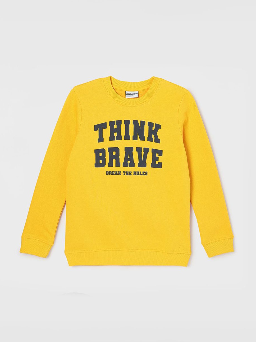 

Fame Forever by Lifestyle Boys Typography Printed Sweatshirt, Mustard