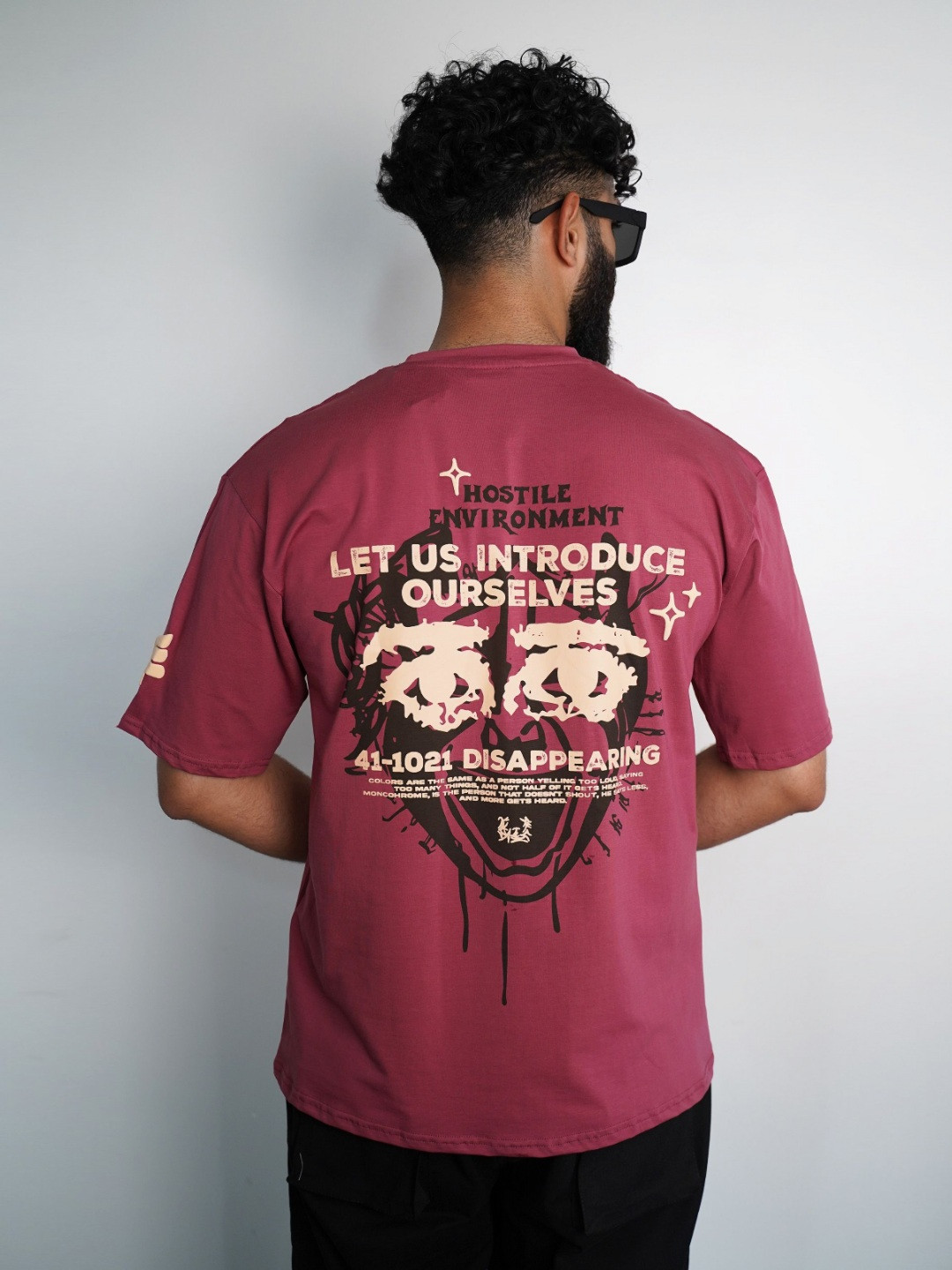 

WHAT THE FLEX Unisex Graphic Printed Round Neck Cotton Oversized T-shirt, Pink