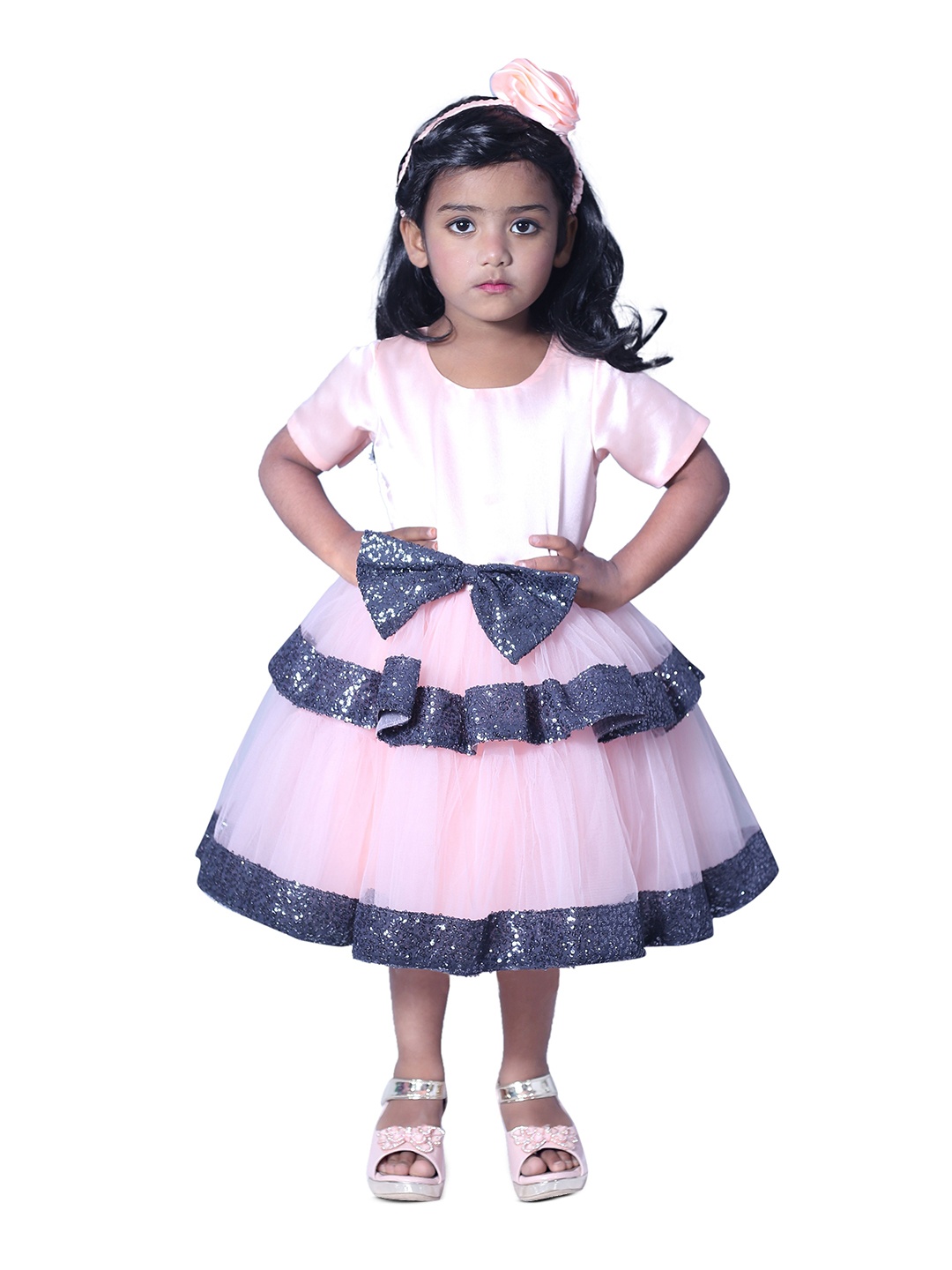 

Wish little Girls Net Fit and Flare Dress, Pink