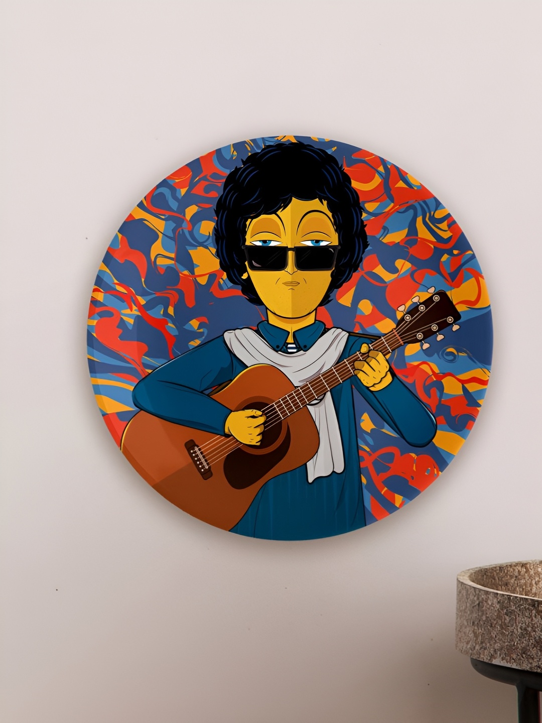 

The Plated Project Yellow & Blue Printed Ceramic Wall Plate