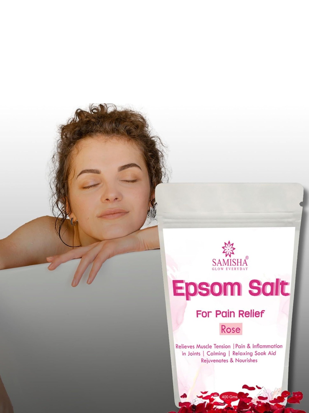 

SAMISHA Rose Epsom Bath Salt For Pain Relief - 400 g