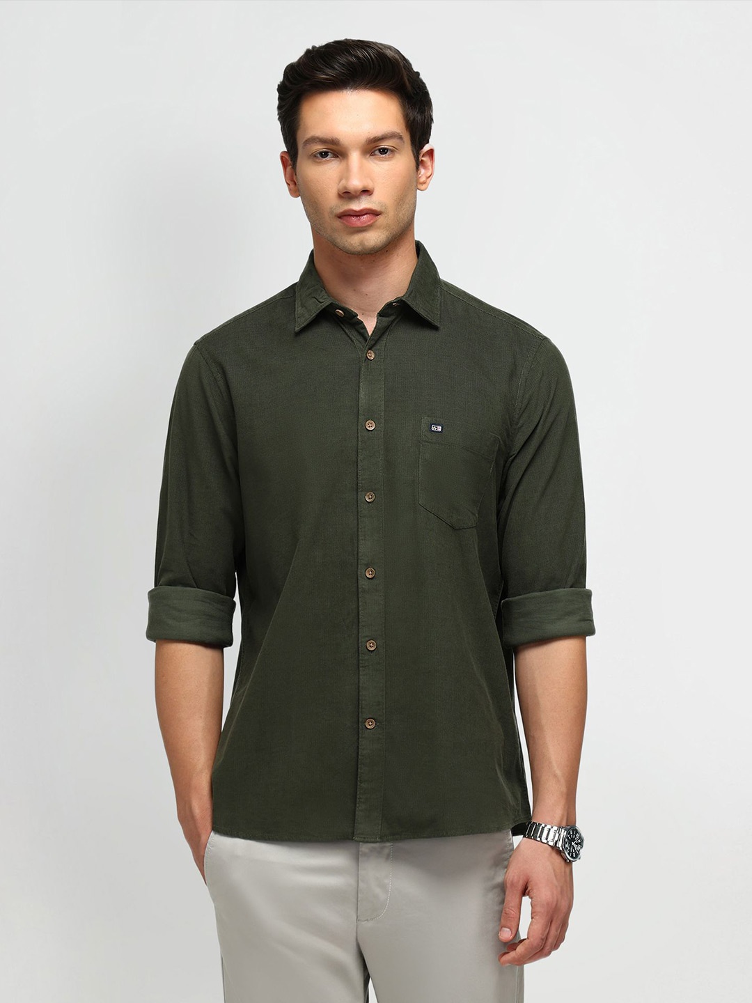 

Arrow Sport Men Classic Opaque Casual Shirt, Olive