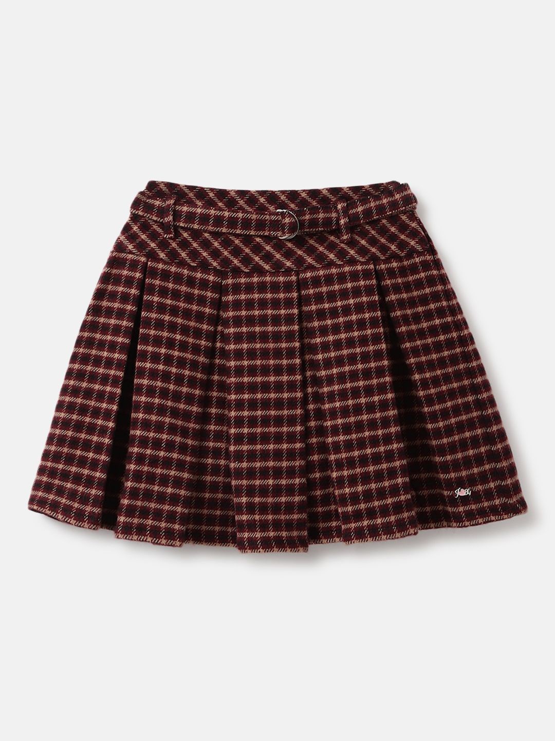 

Blue Giraffe Girls Pure Cotton Checked Mini Skirt, Red