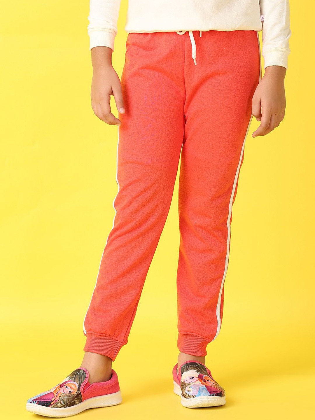 

V-Mart Girls Cotton Regular Fit Joggers, Orange