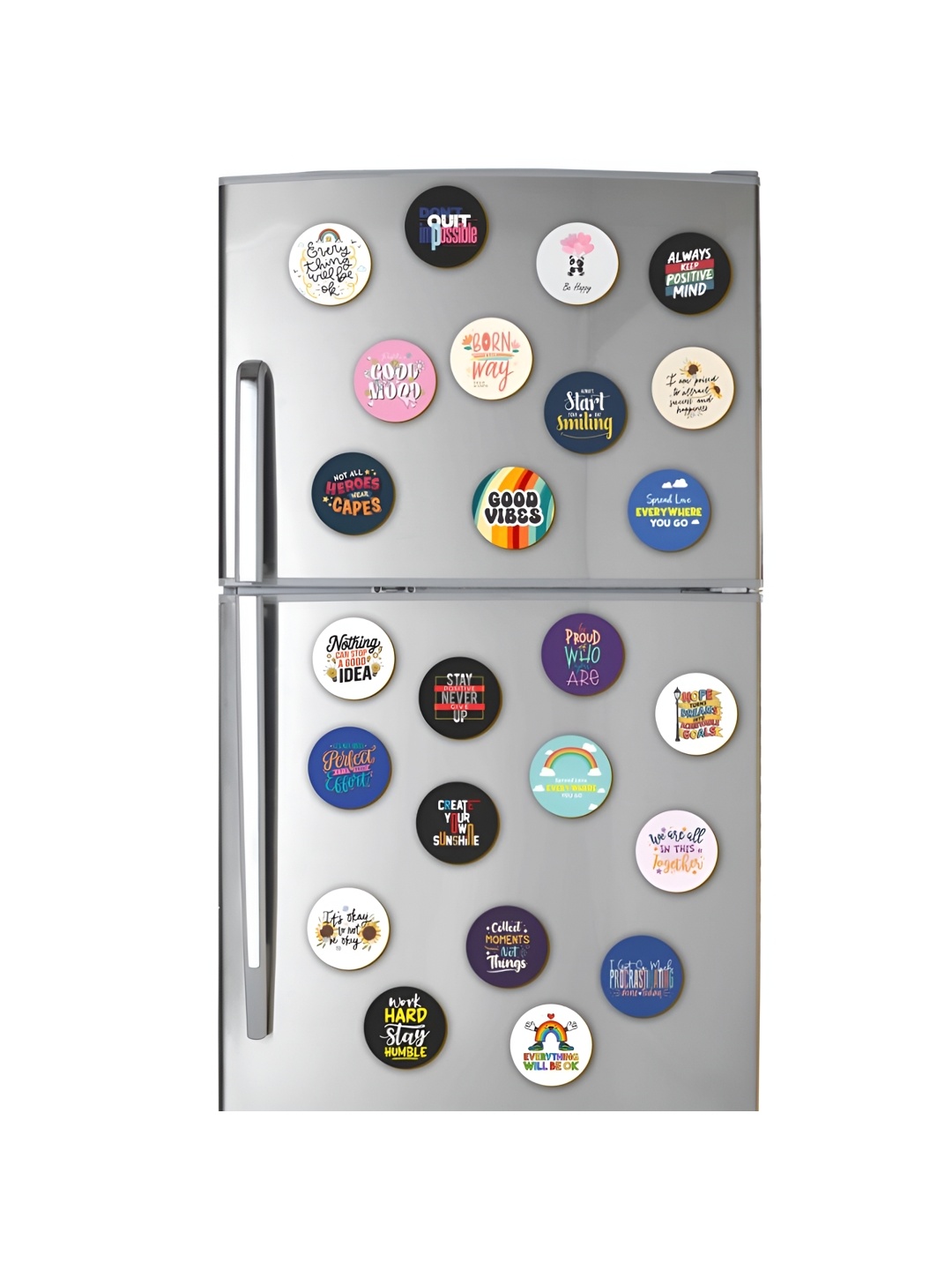 

CVANU White & Black 24 Pieces Printed Decorative Fridge Magnetic