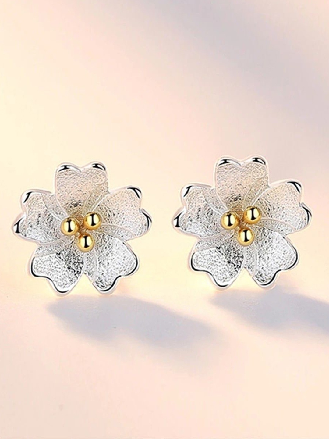 

MYKI Silver-Plated Contemporary Stainless Steel Cubic Zirconia Studs