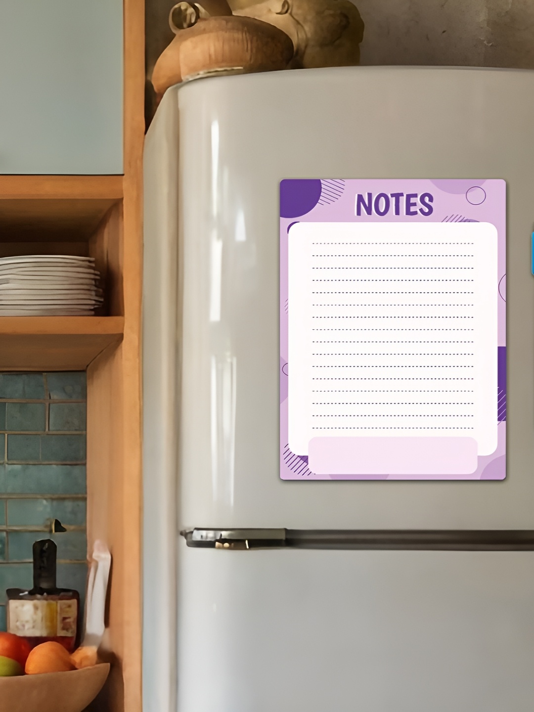 

CVANU White & Purple Printed Fridge Magnetic Sticker