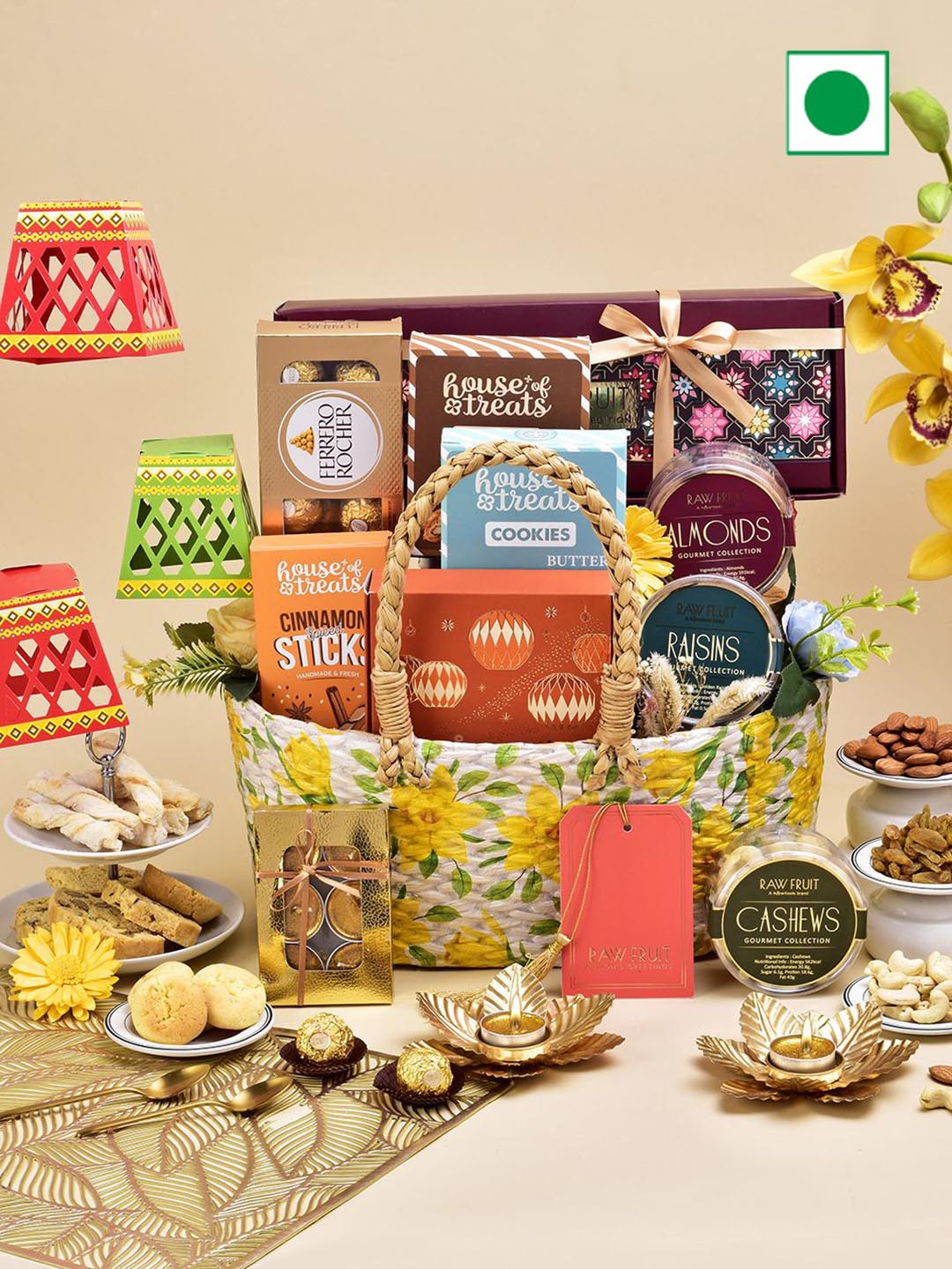 

Hyperfoods Set Of 17 Pieces Diwali Assorted Gifts, Brown