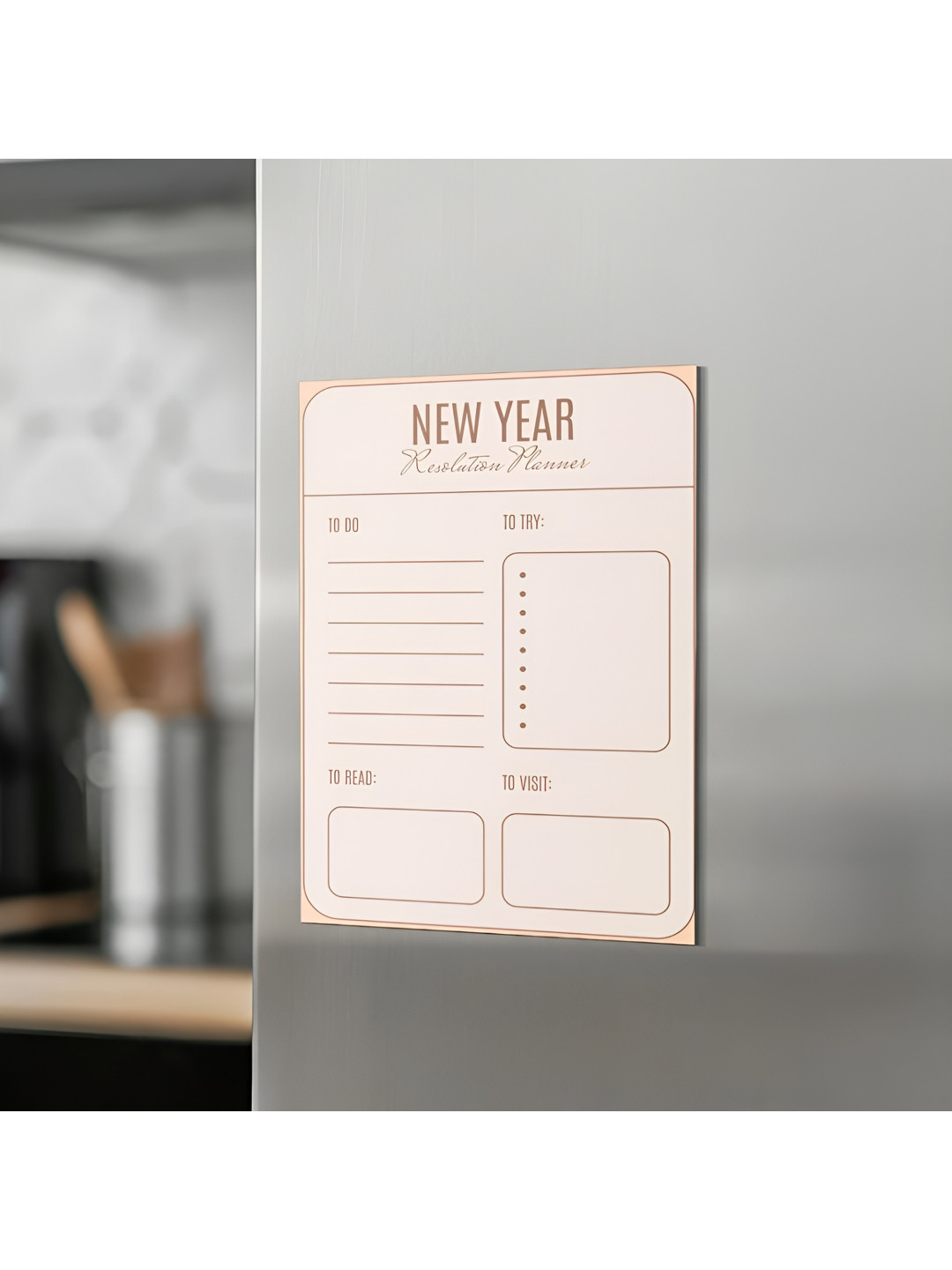 

CVANU Beige Printed Fridge Magnetic Sticker