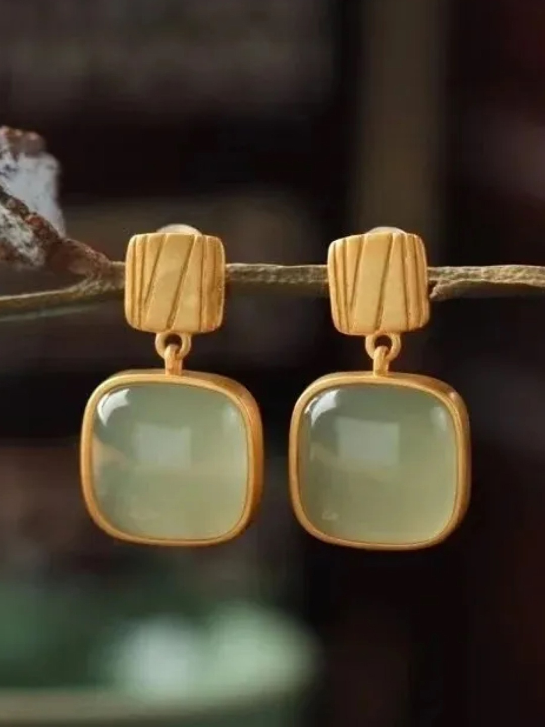 

SUBHAGALANKAR Square Drop Earrings, Green