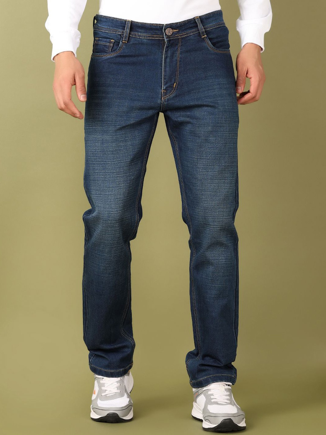 

V-Mart Men Cotton Regular Fit Stretchable Jeans, Blue