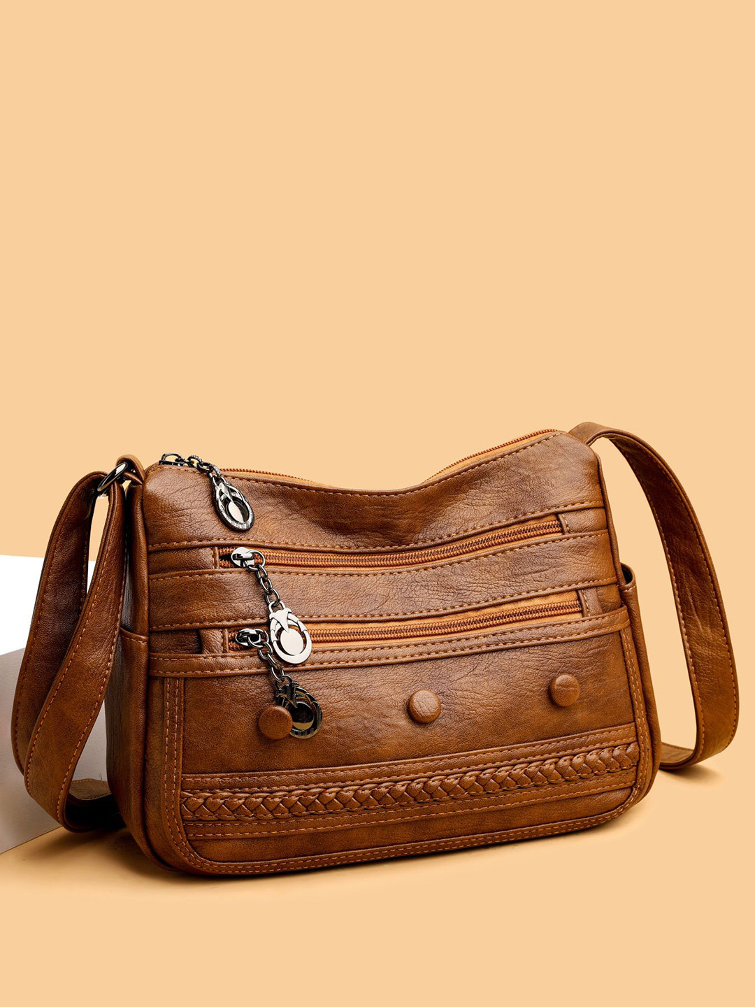 

Diva Dale Women Solid Crossbody Sling Bag, Brown
