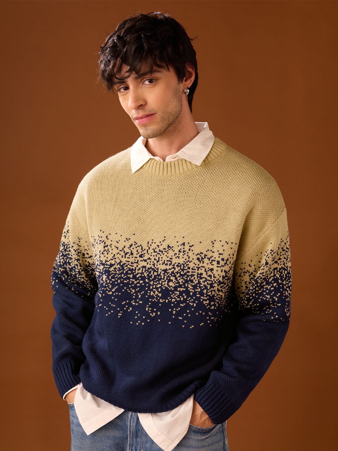 

The Souled Store Men Colourblocked Sweatshirt, Violet