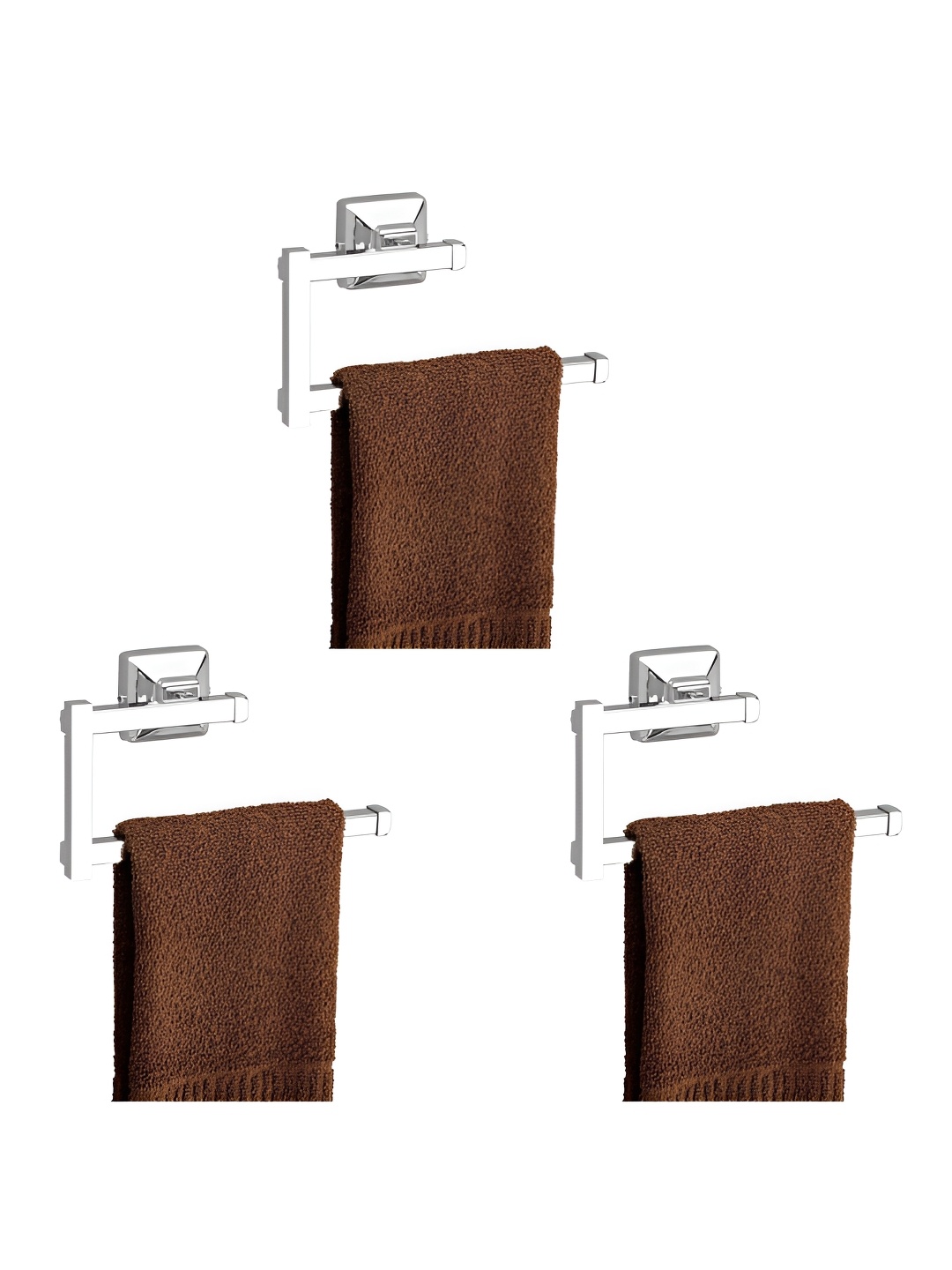 

Plantex Silver-Toned 3 Pieces Contemporary Stainless Steel Towel Holder