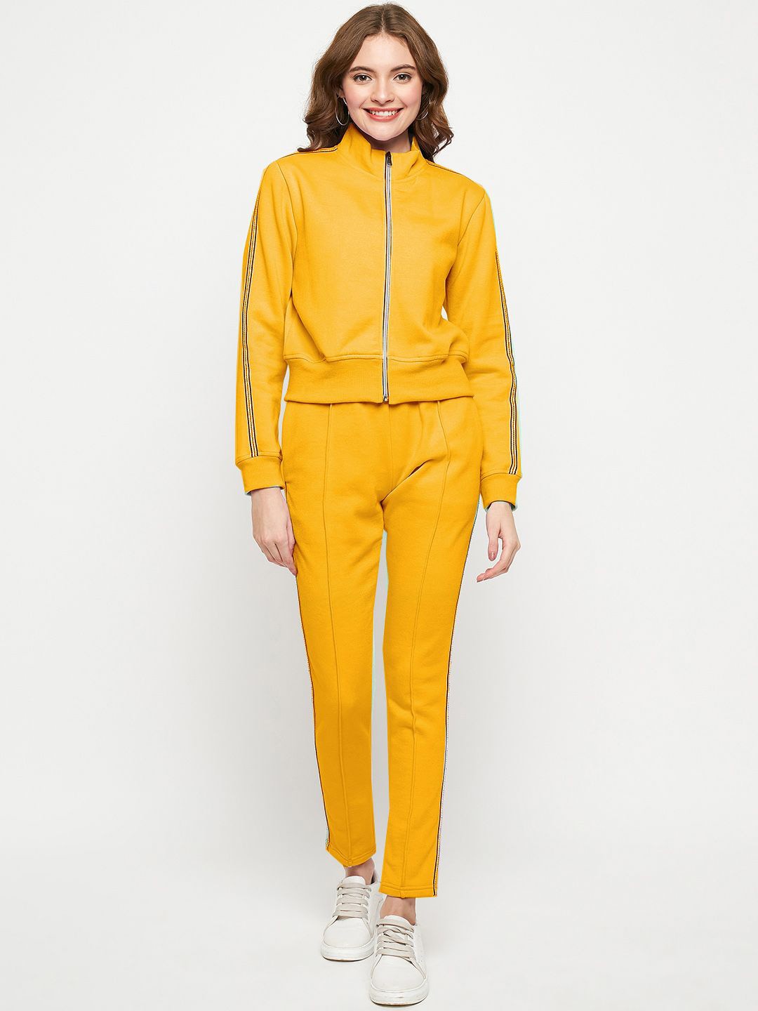 

BRINNS Women Mock Collar Tracksuits, Mustard