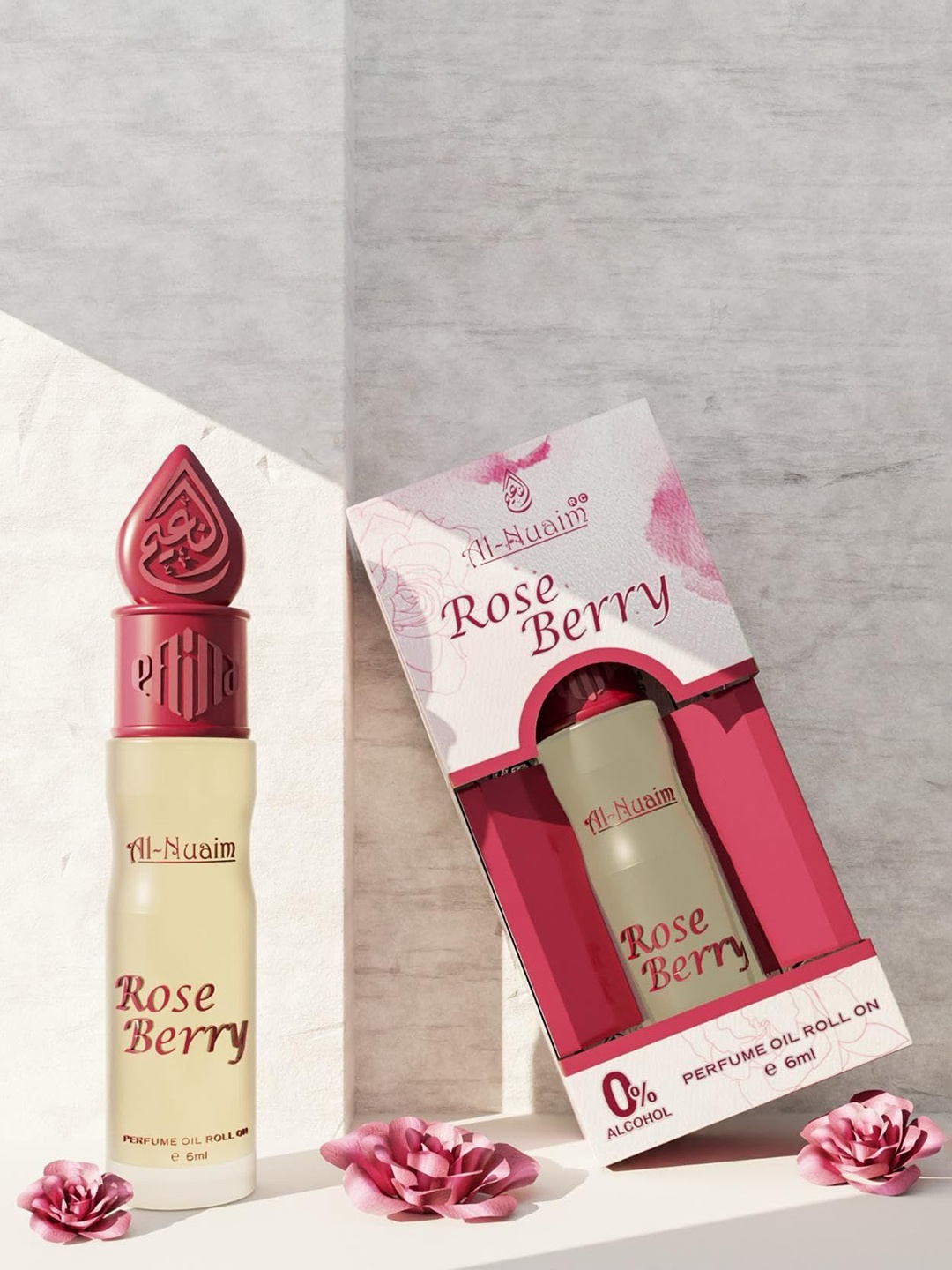 

Al-Nuaim E-Series Rose Berry Alcohol Free Attar Roll-On - 6 ml, Red