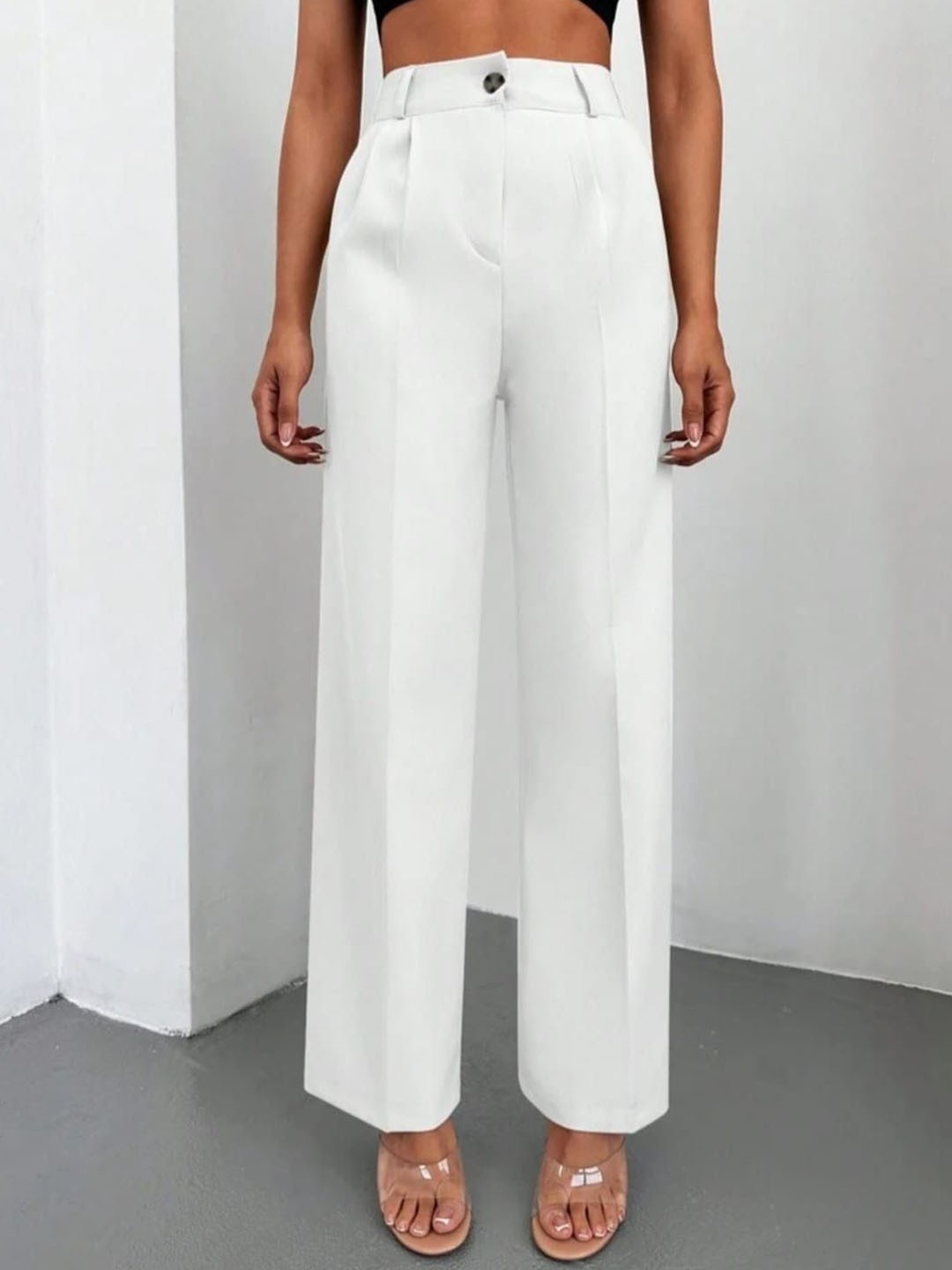 

Next One Women Smart High-Rise Pleated Trousers, White