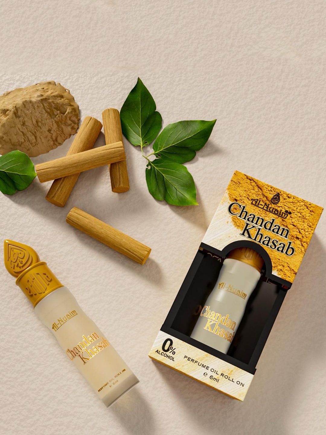 

Al-Nuaim E-Series Chandan Khasab Alcohol Free Attar Roll-On - 6 ml, Yellow