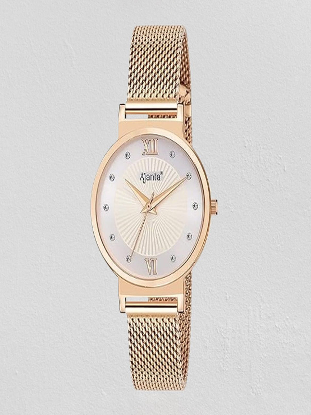 

Ajanta Quartz Women Brass Dial & Stainless Steel Straps Analogue Watch AWC117ESL AS, Gold