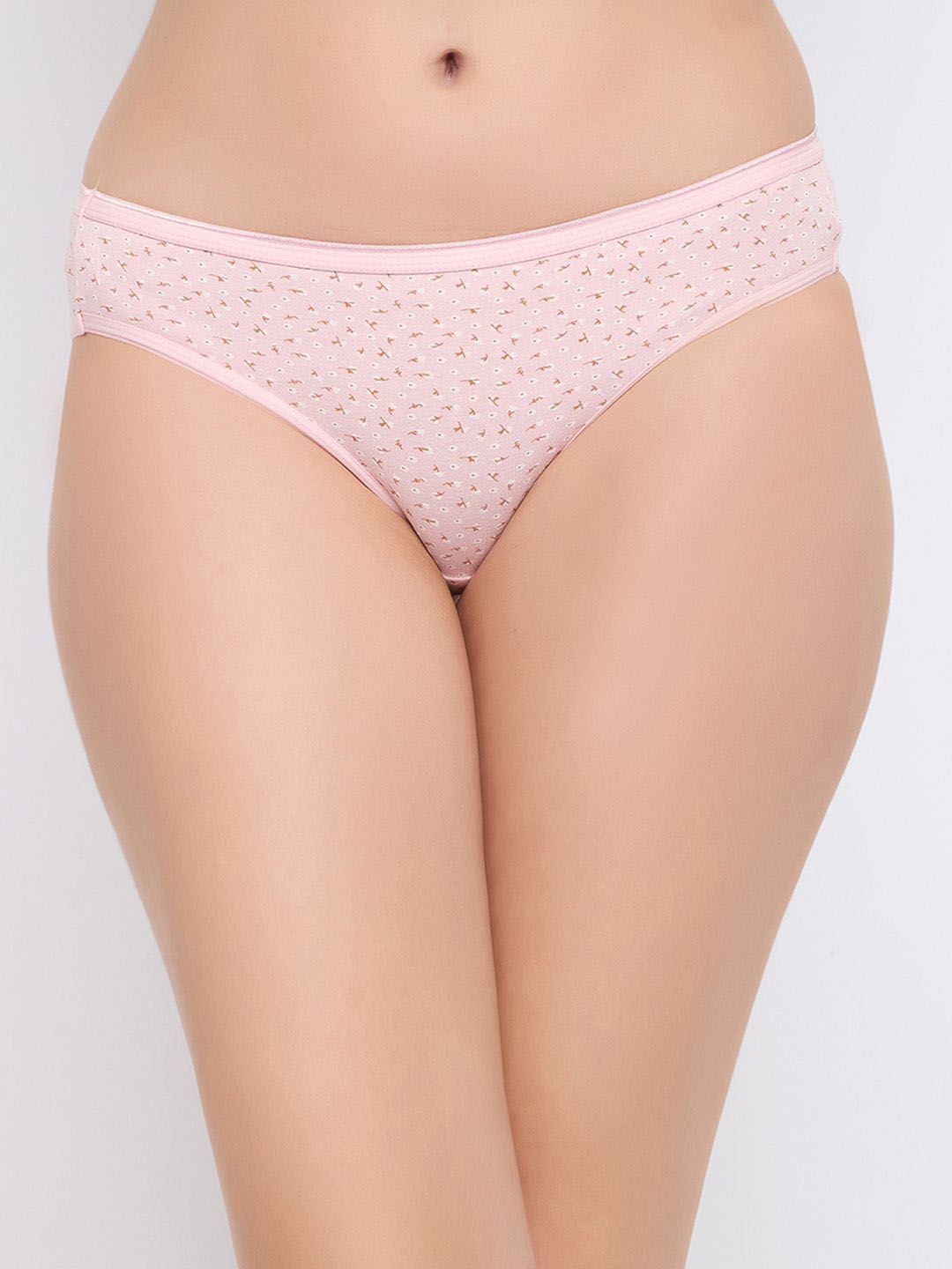 

Clovia Women Printed Cotton Low-Rise Seamless Bikini Briefs PN3380I22S, Pink