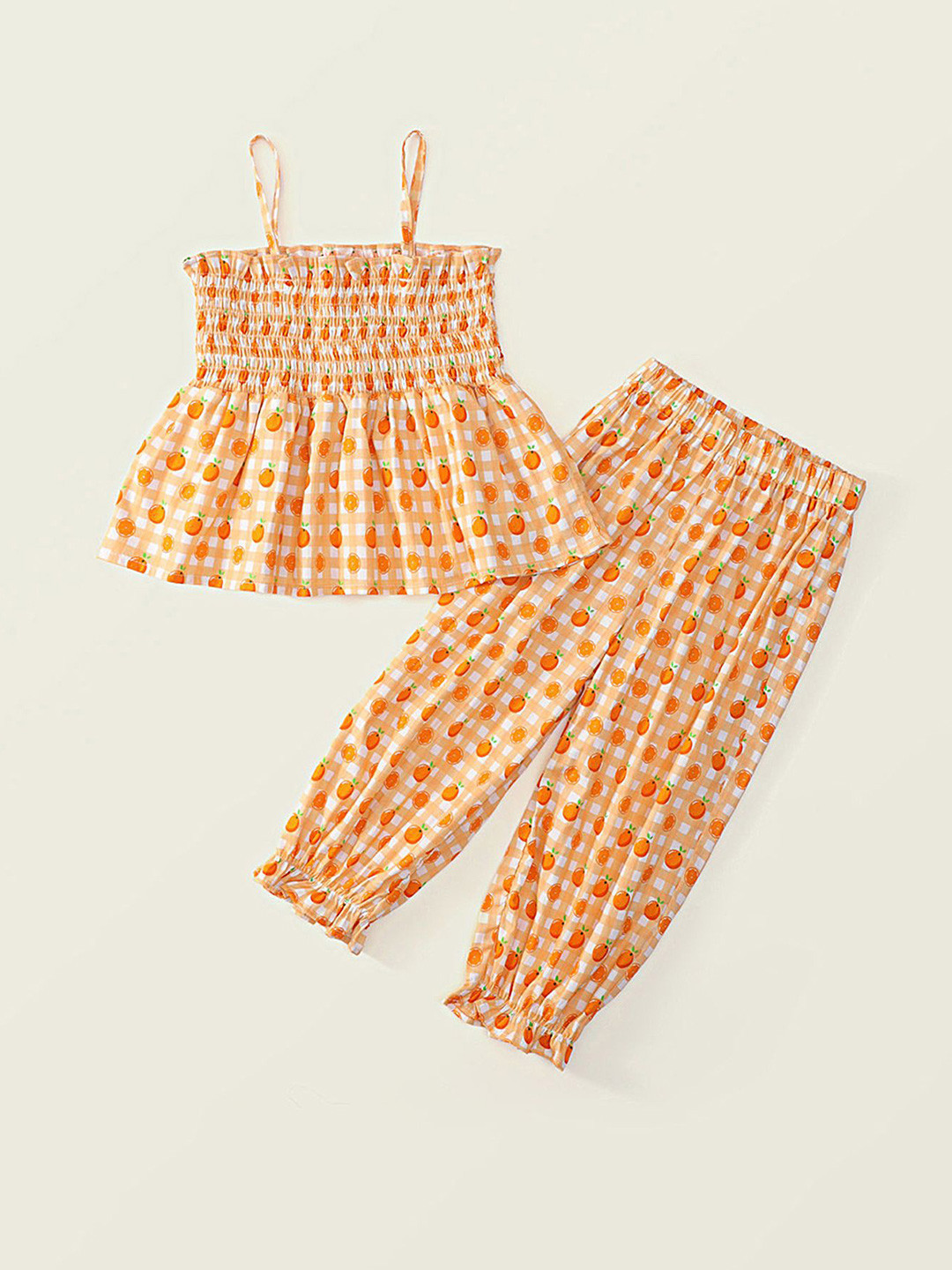 

LULU & SKY Girls Printed Top with Trousers, Yellow
