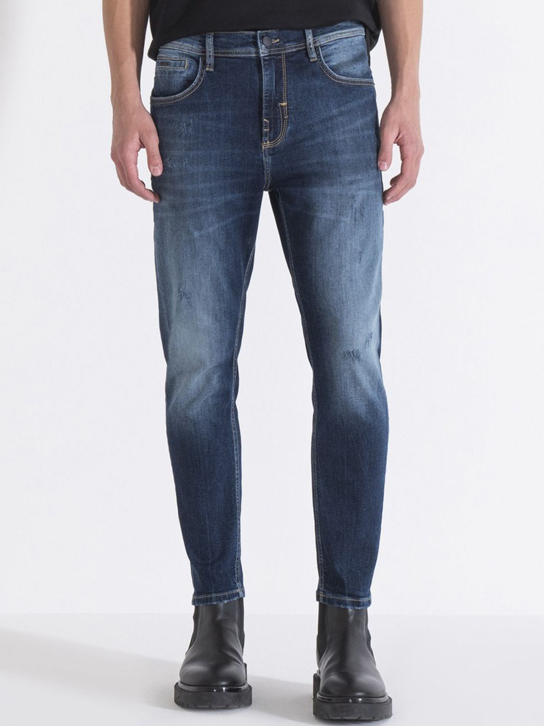 

Antony Morato Men Slim Fit Mid-Rise Heavy Fade Jeans, Blue
