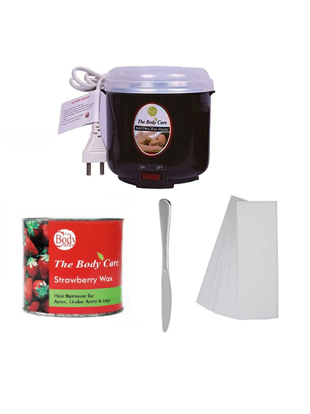 

The Body Care Strawberry Wax With Strips Heater & Spatula - 600 g, White