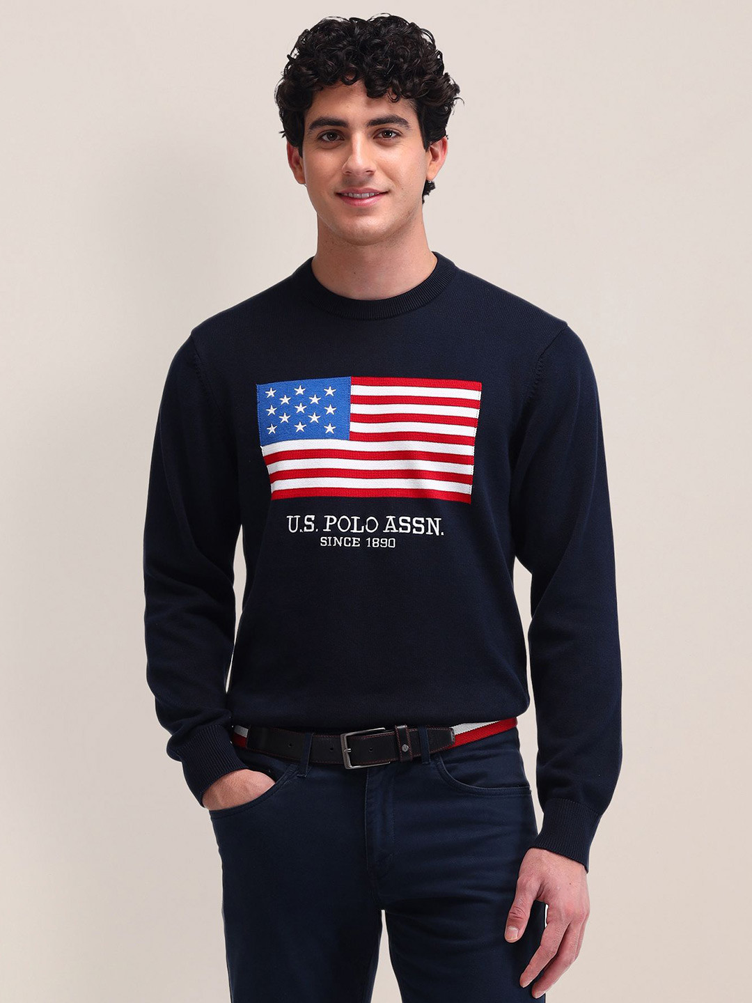 

U.S. Polo Assn. Men Printed Pullover, Blue