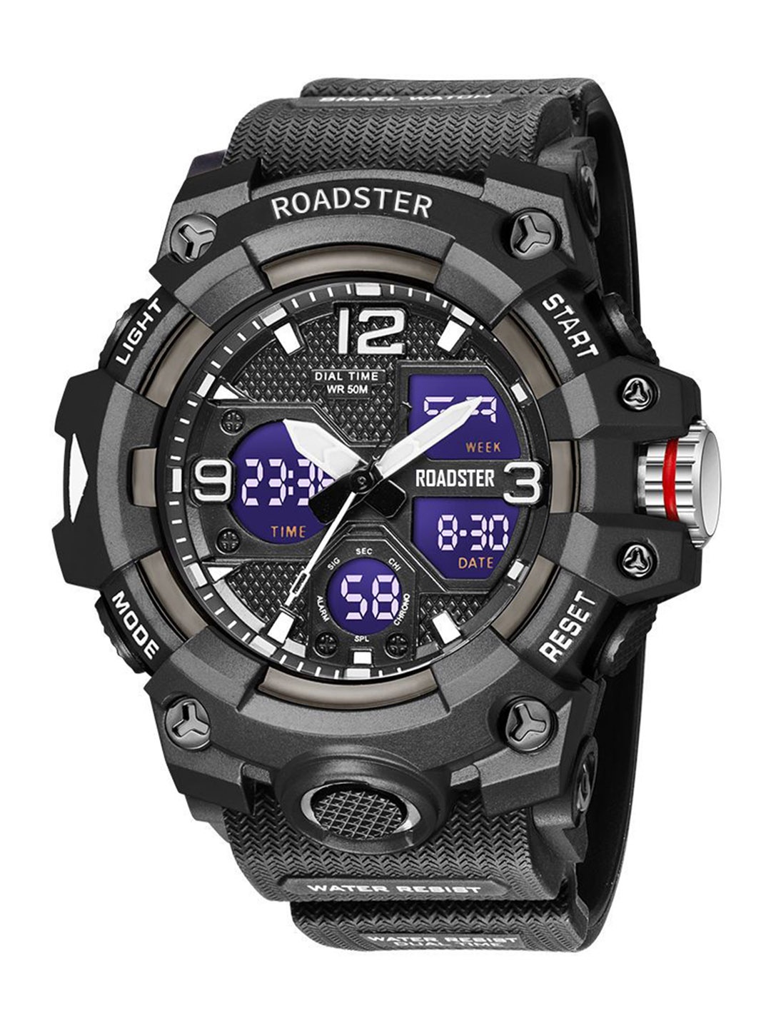 

The Roadster Lifestyle Co Men Multi Function Analogue & Digital Watch RDSTR-8008-BLACK