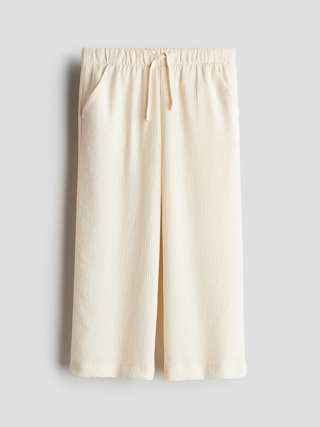 

H&M Girls Textured Trousers, Cream