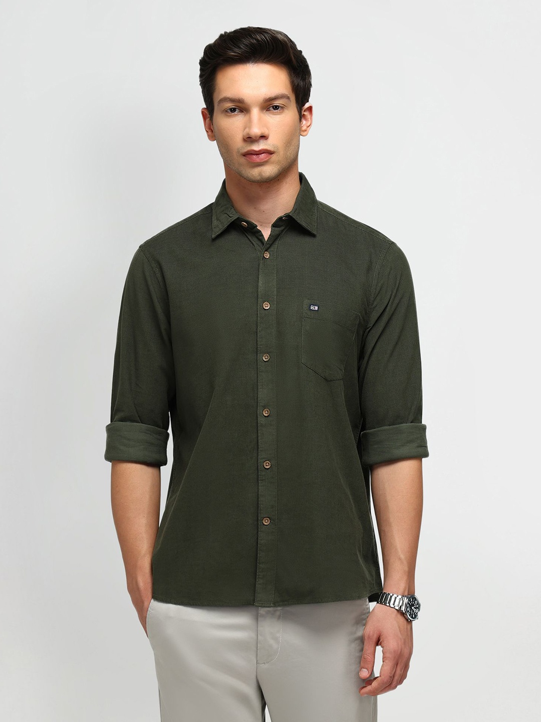 

Arrow Sport Men Classic Opaque Casual Shirt, Olive