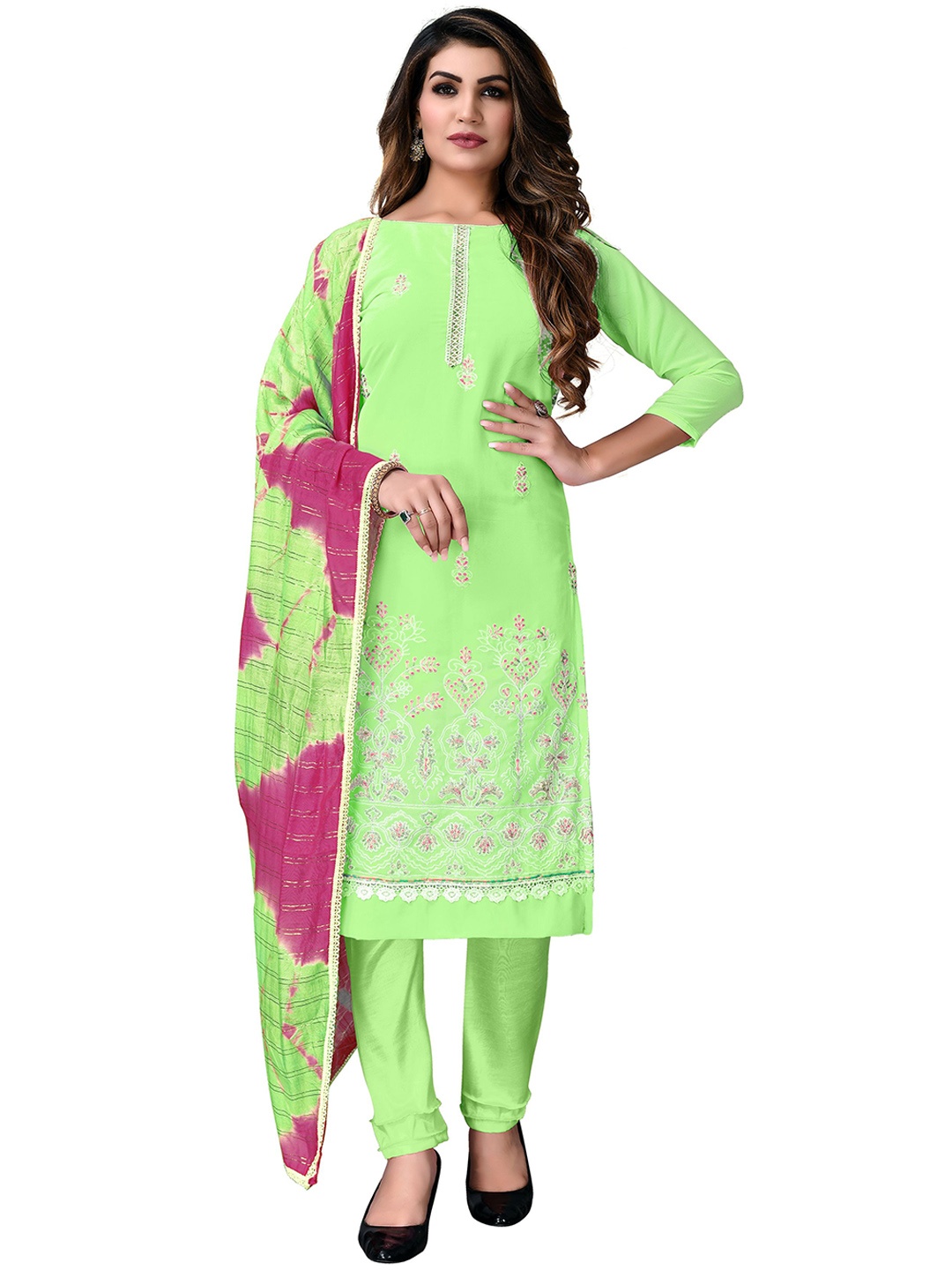 

Maroosh Ethnic Motifs Embroidered Unstitched Dress Material, Green