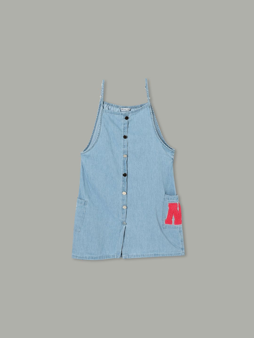 

Fame Forever by Lifestyle Girls Striped Denim Pinafore Dress, Blue