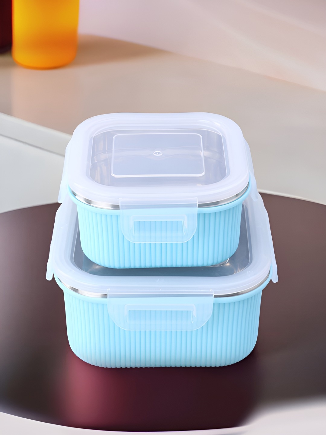 

UMAI Blue 2 Pieces Stainless Steel Dishwasher Safe Lunch Box With Lid