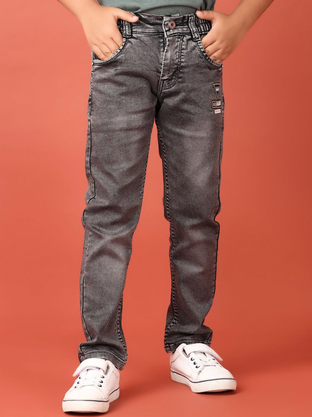 

V-Mart Boys Mid-Rise Stretchable Jeans, Grey