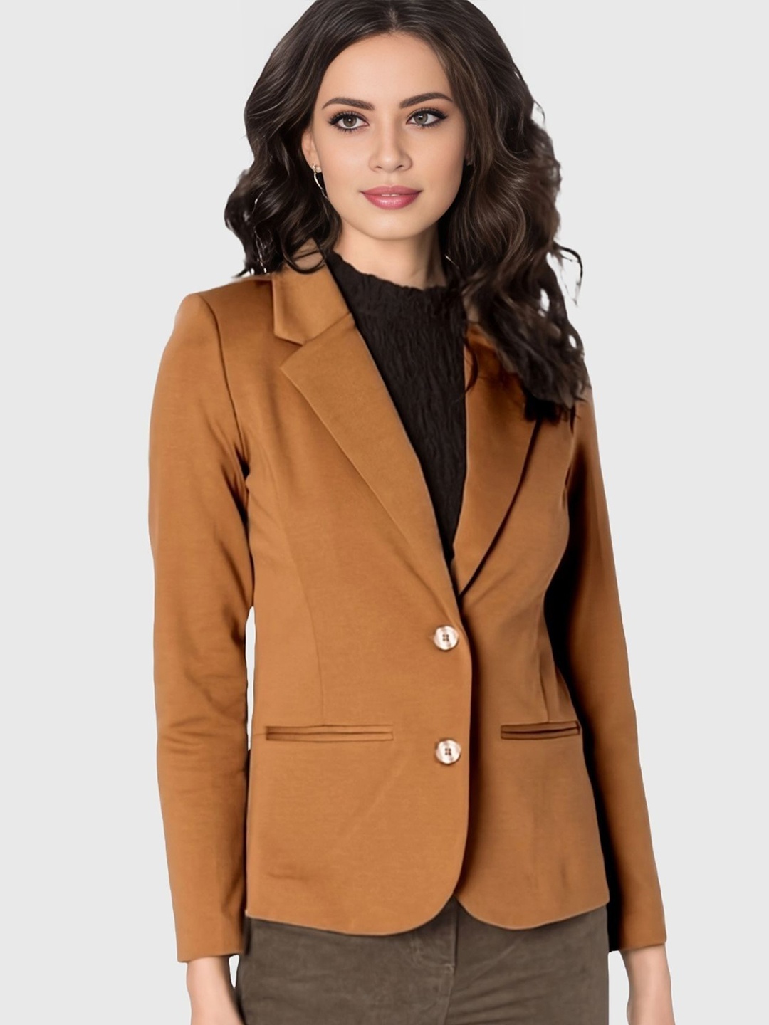 

BAESD Women Notched Lapel Collar Single-Breasted Formal Blazer, Mustard