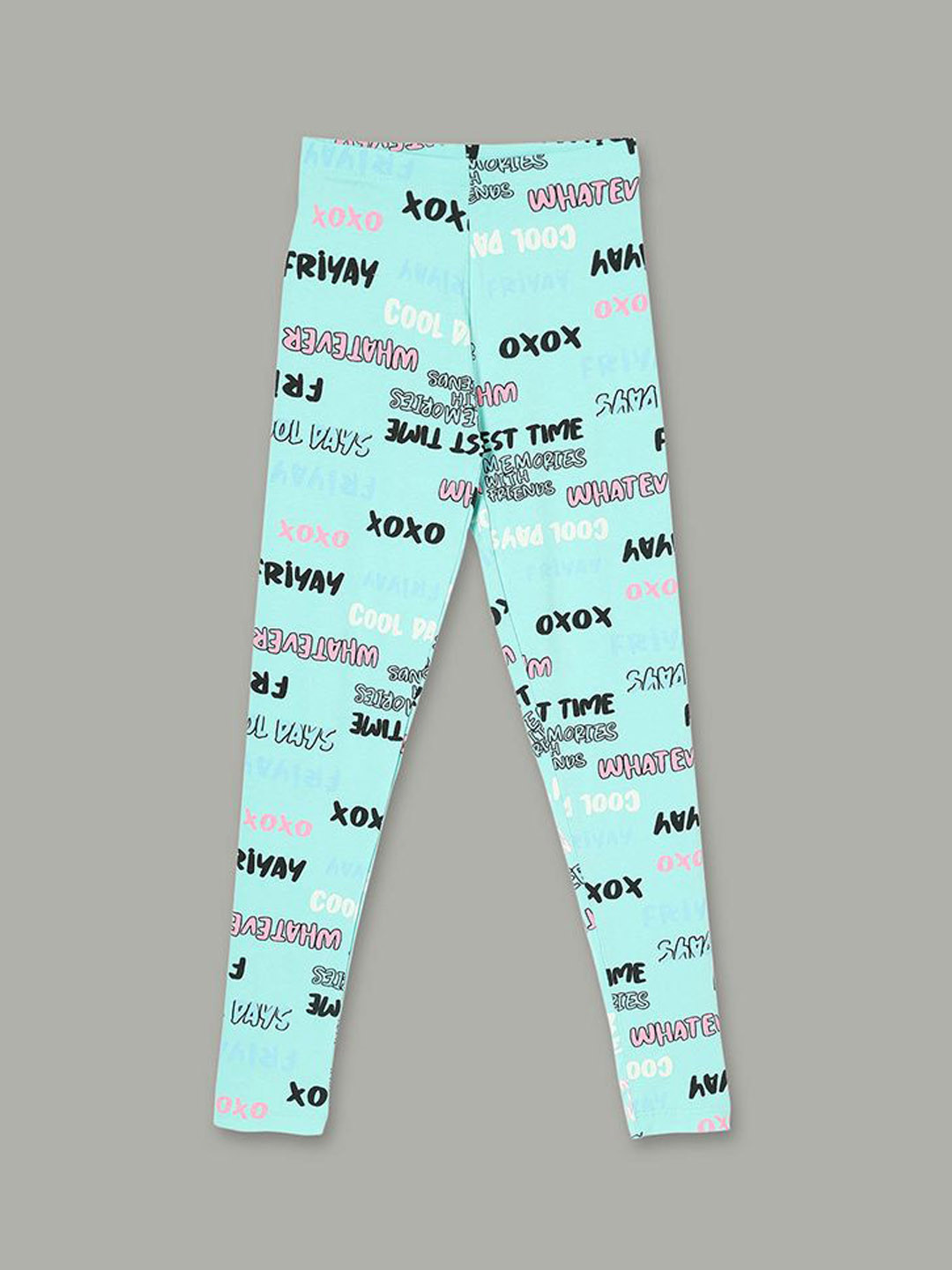 

Fame Forever by Lifestyle Girls Green Printed Cotton Ankle-Length Slip-On Leggings