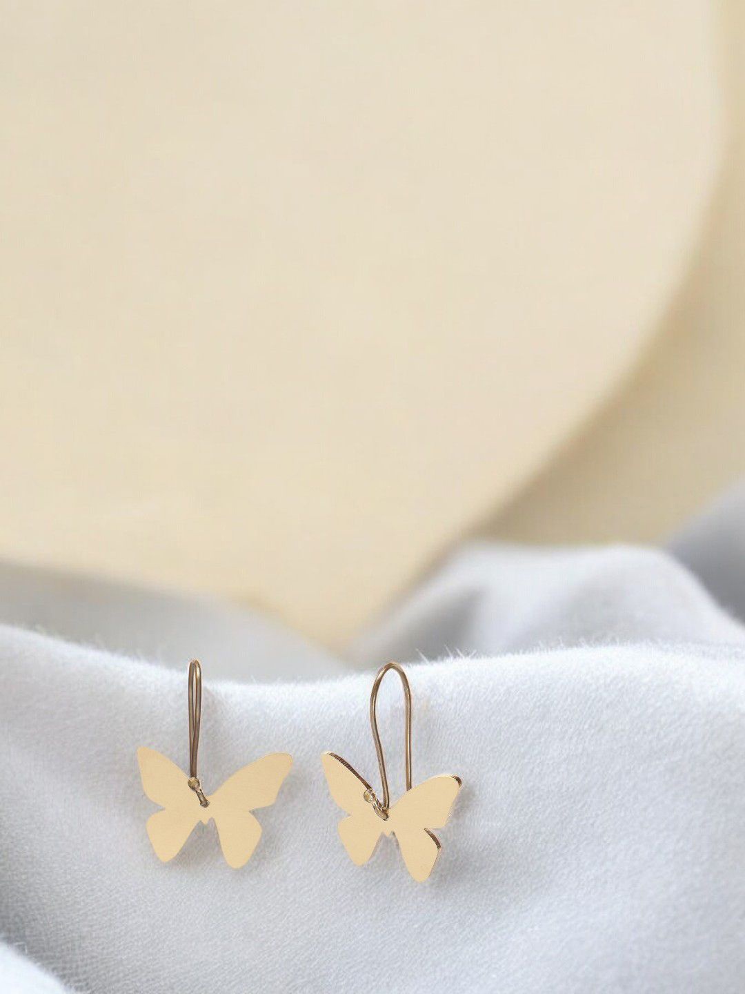 

Goldnera Contemporary Butterfly Drop Earrings, Gold