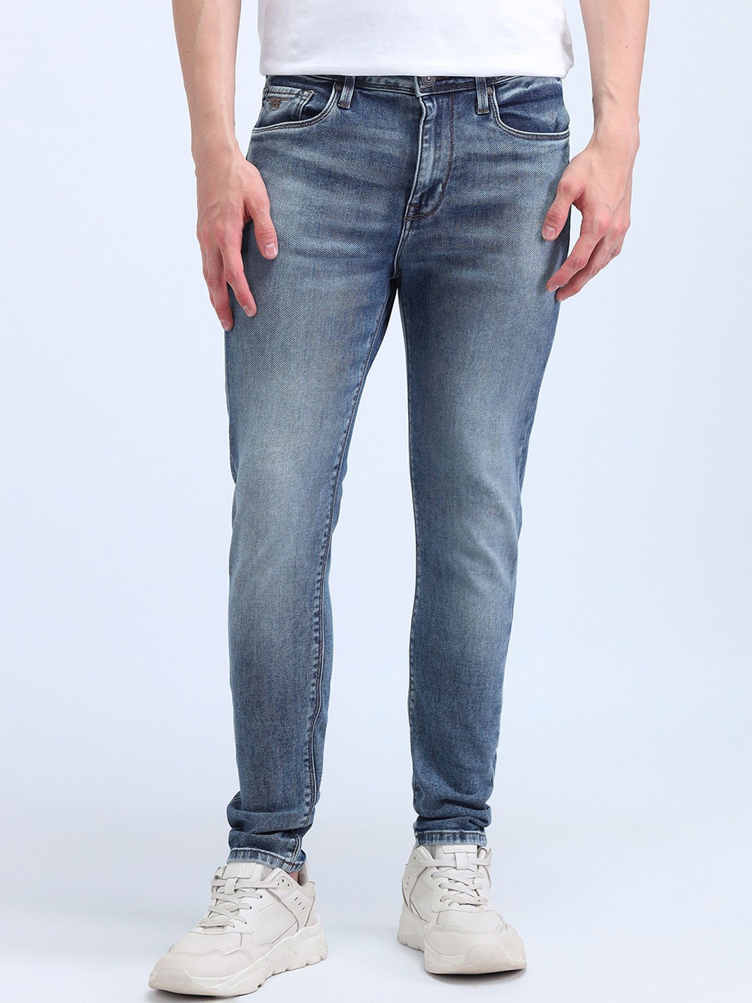 

Flying Machine Men Justin Skinny Fit Light Fade Stretchable Jeans, Blue