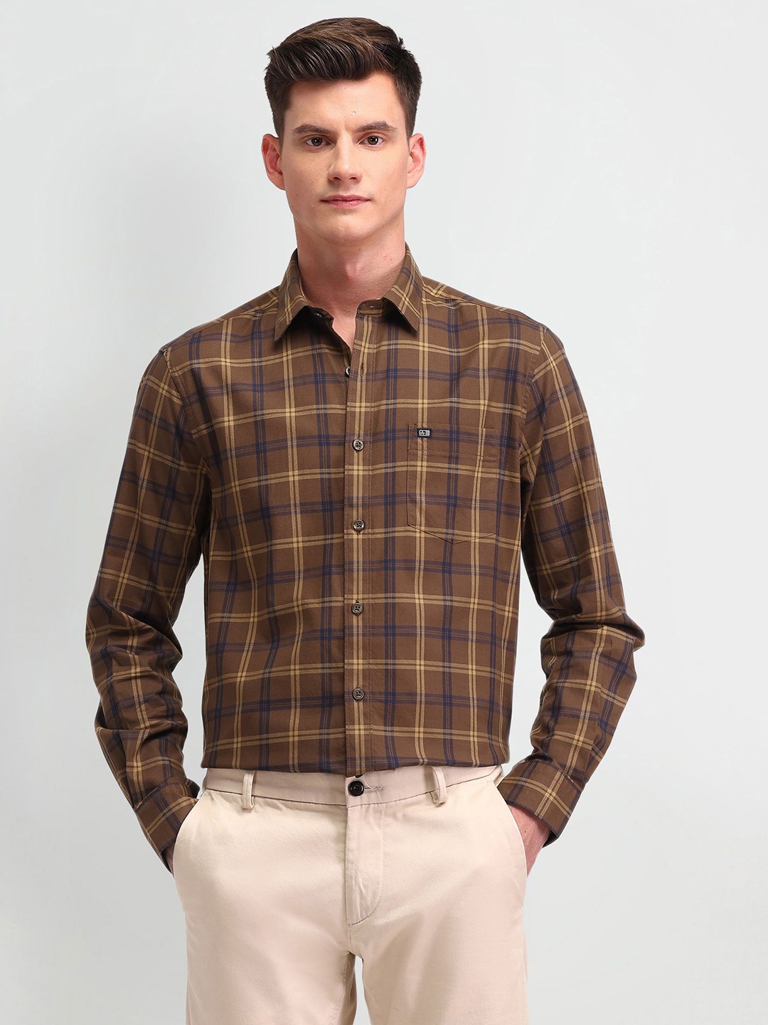 

Arrow Sport Men Classic Opaque Checked Casual Shirt, Brown