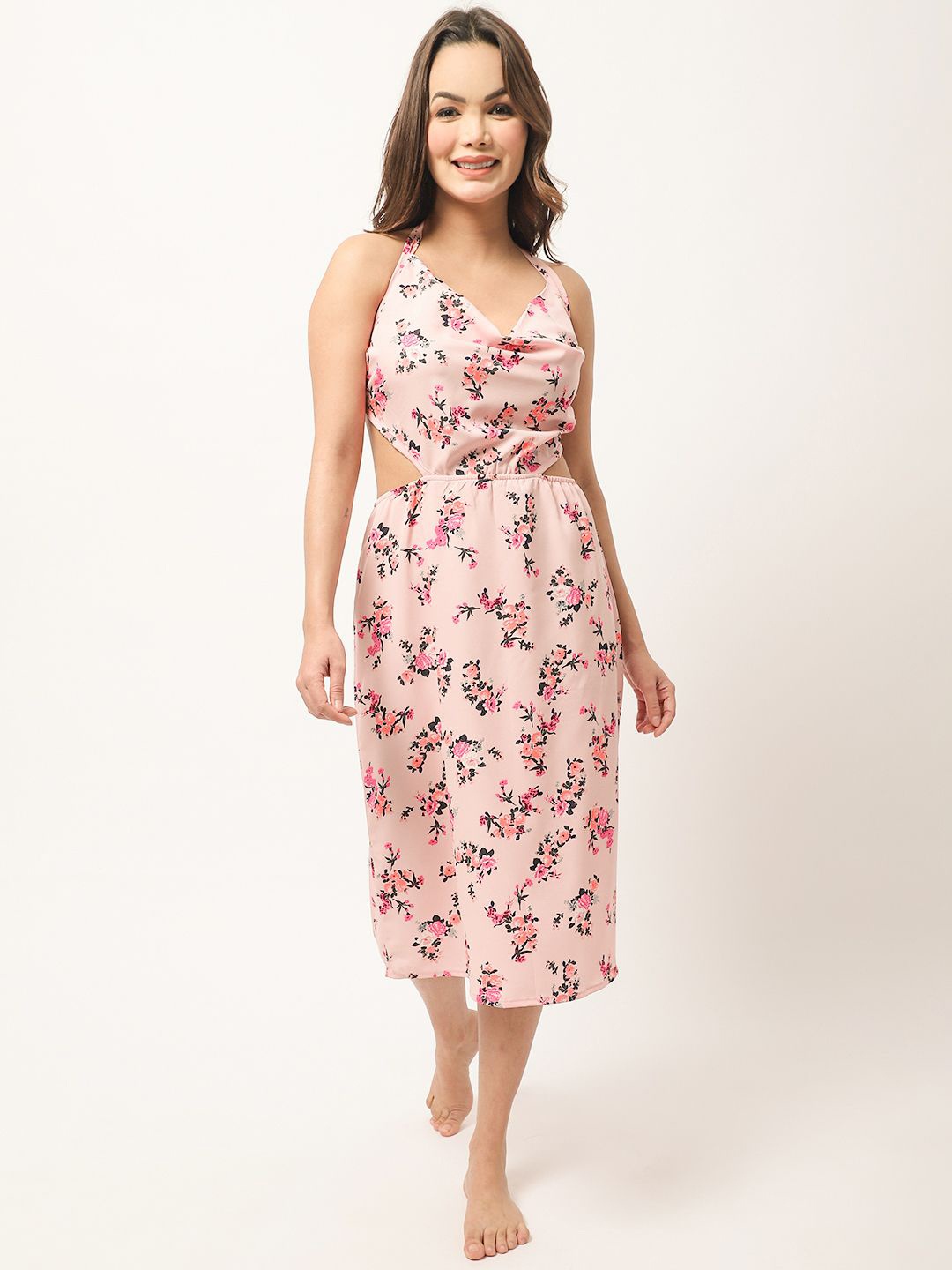 

EROTISSCH Women Floral Printed Fit & Flare Dress, Pink