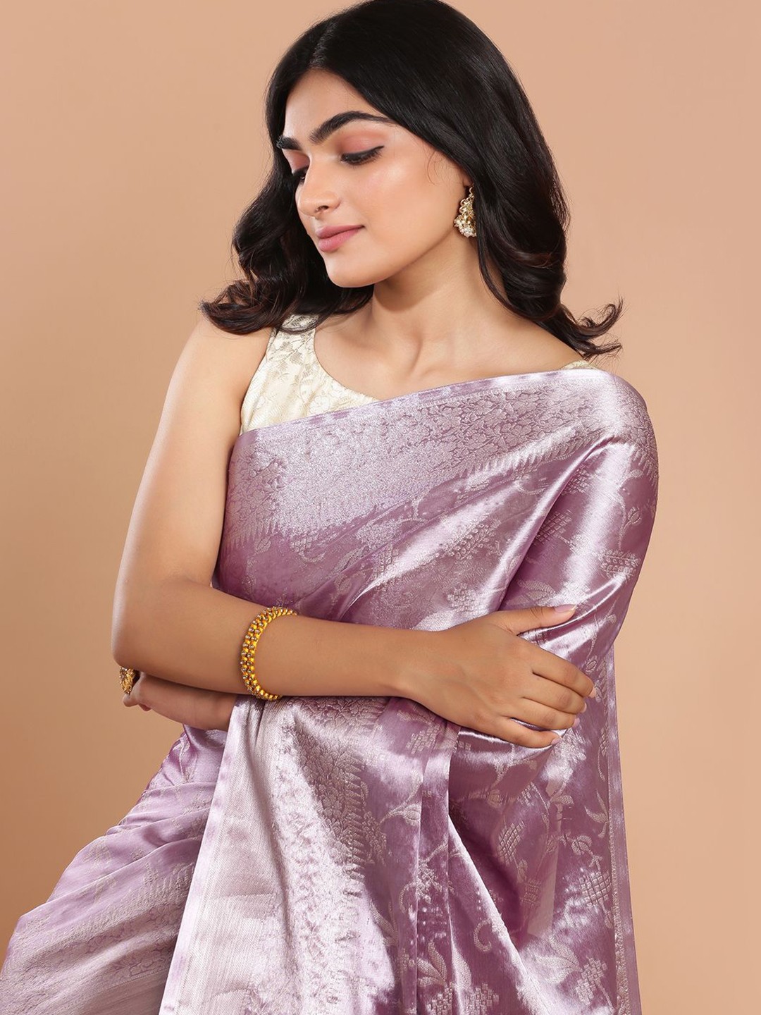 

Kalyan Silks Woven Design Zari Tissue Banarasi Saree, Pink