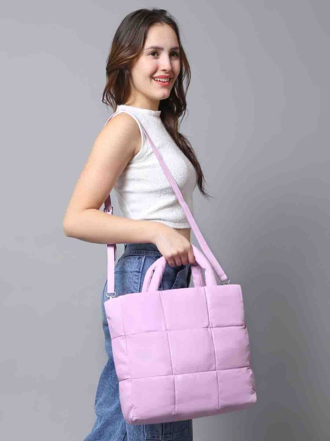 

Filauri Women Textured Structured Handheld Bag, Lavender