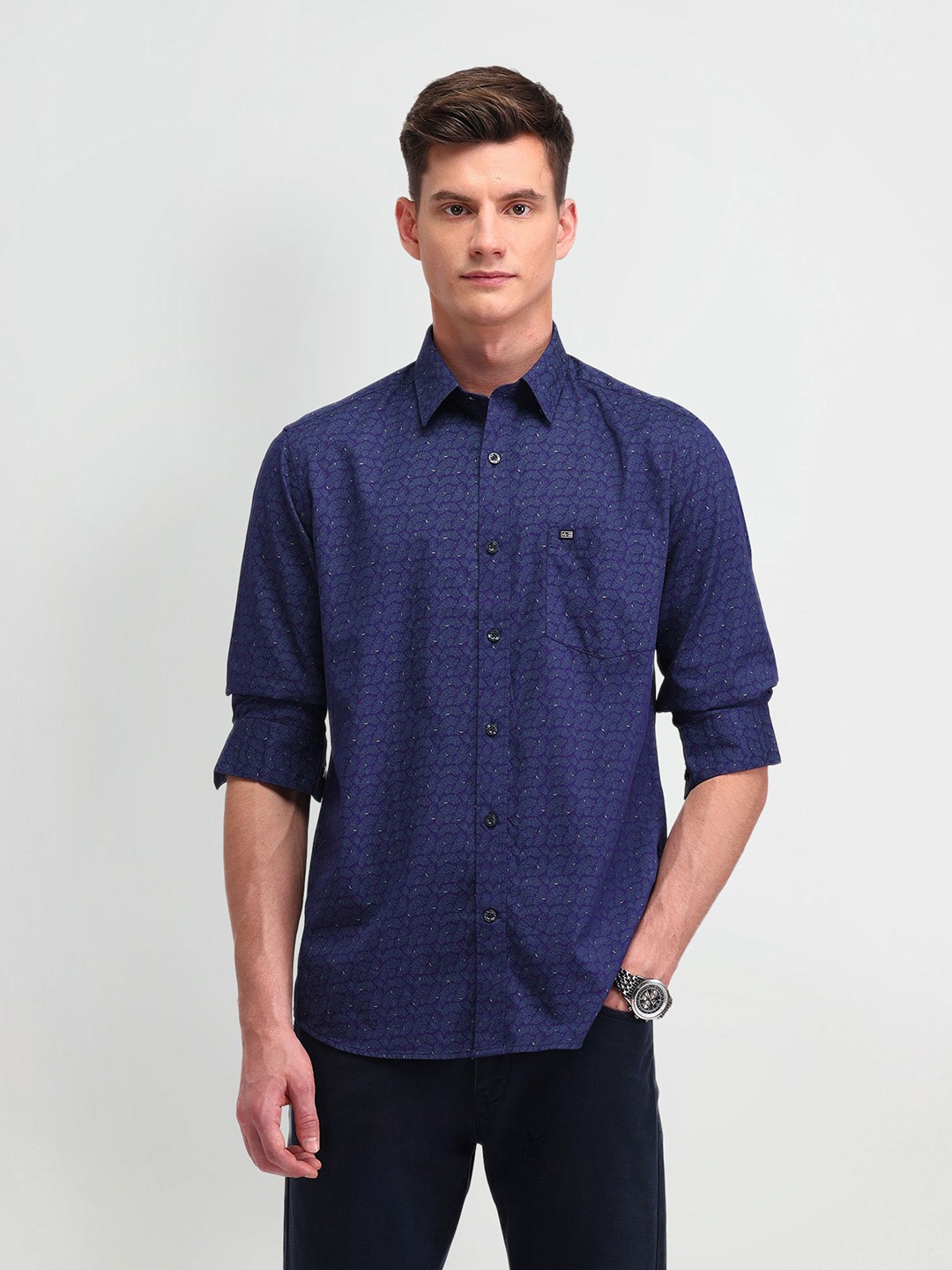 

Arrow Sport Men Manhattan Slim Fit Opaque Printed Casual Shirt, Blue