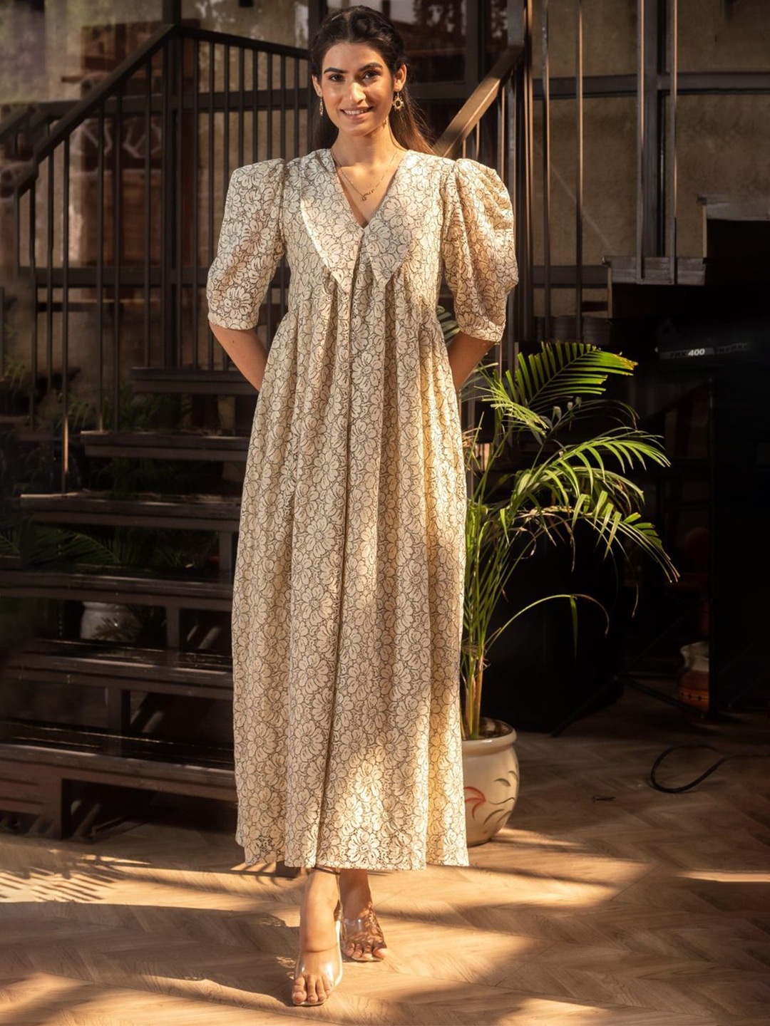 

SUKITI Floral Printed Maxi Dress, Cream