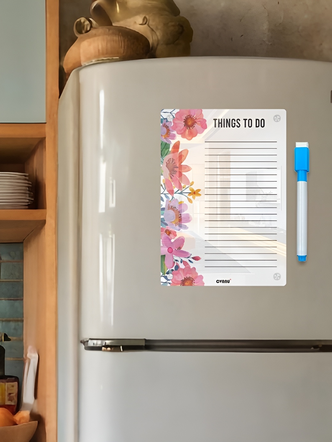 

CVANU White Printed Decorative Fridge Magnet